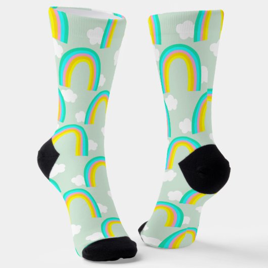 Regenbogen mit blauer Wolke Socken (Gewinkelt)