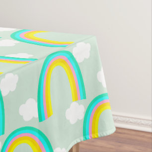 Regenbogen mit blauer Wolke Tischdecke
