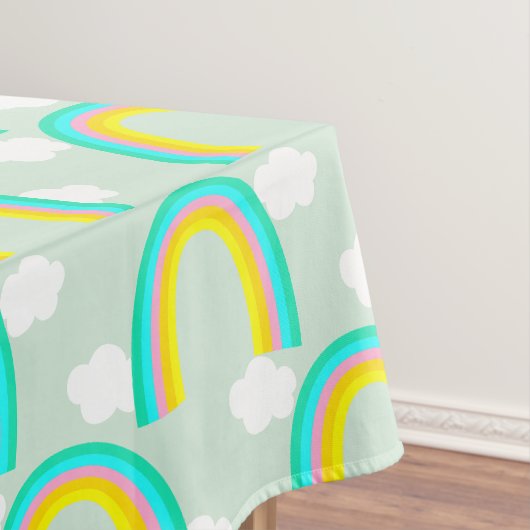 Regenbogen mit blauer Wolke Tischdecke (Beispiel)