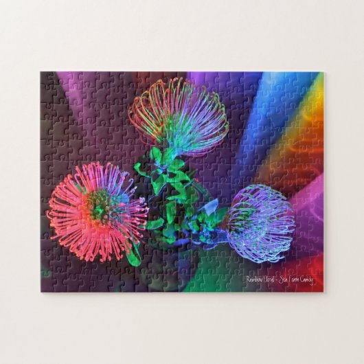 Regenbogen mit Blumen Puzzle (Horizontal)