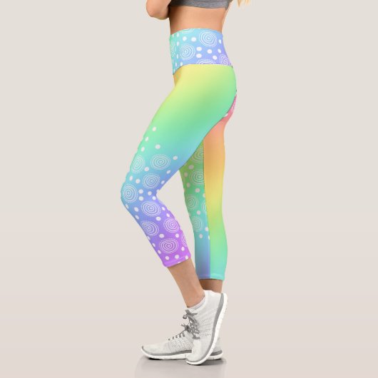 Regenbogen mit Circles Capri Leggings (Links)