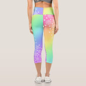 Regenbogen mit Circles Capri Leggings (Rückseite)