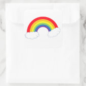 Regenbogen mit Clouds-Aufkleber Quadratischer Aufkleber (Tasche)
