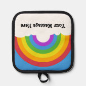 Regenbogen mit Clouds benutzerdefinierte Meldung Topflappen (Vorderseite)