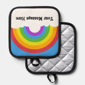 Regenbogen mit Clouds benutzerdefinierte Meldung Topflappen (Vorderseite/Rückseite)