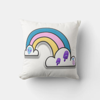 Regenbogen mit Clouds Illustration Kissen