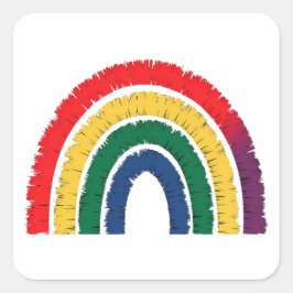 Regenbogen mit geflecktem Stolz Quadratischer Aufkleber