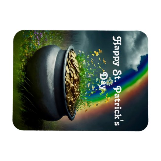 Regenbogen mit goldfarbenem, flexibler Magnet (Horizontal)