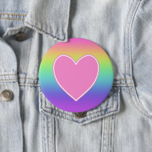 Regenbogen mit Herz Button