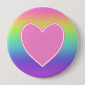 Regenbogen mit Herz Button (Vorderseite)