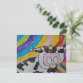 Regenbogen mit Holstein-Kuh Postkarte (Stehend Vorderseite)
