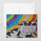 Regenbogen mit Holstein-Kuh Postkarte (Vorne/Hinten)