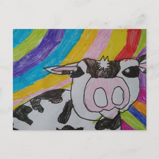 Regenbogen mit Holstein-Kuh Postkarte (Vorderseite)