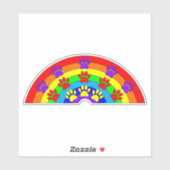 Regenbogen mit Hundeschraube Aufkleber (Blatt)