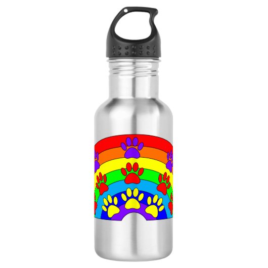 Regenbogen mit Hundeschraube Edelstahlflasche (Vorderseite)