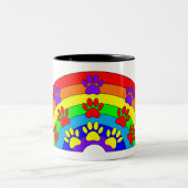 Regenbogen mit Hundeschraube Zweifarbige Tasse (Mittel)