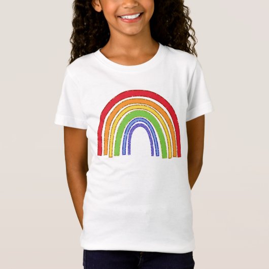 Regenbogen mit Imitaten Glitzer T-Shirt (Vorderseite)