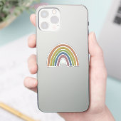 Regenbogen mit Imitaten Rustikale Papiertextur Aufkleber (Telefon)