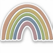 Regenbogen mit Imitaten Rustikale Papiertextur Aufkleber (Vorderseite)