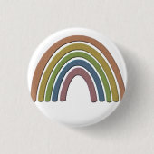 Regenbogen mit Imitaten Rustikale Papiertextur Button (Vorderseite)