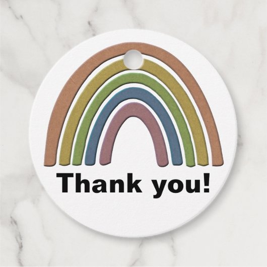 Regenbogen mit Imitaten Rustikale Papiertextur Gef Geschenkanhänger (Vorderseite)