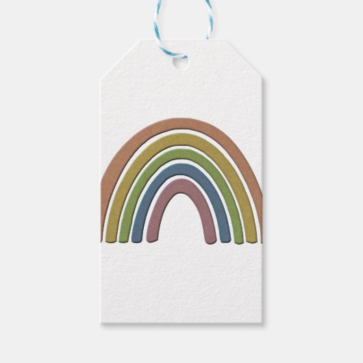 Regenbogen mit Imitaten Rustikale Papiertextur Geschenkanhänger (Vorderseite)