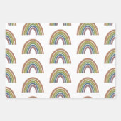 Regenbogen mit Imitaten Rustikale Papiertextur Geschenkpapier Set (Vorderseite 2)
