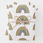 Regenbogen mit Imitaten Rustikale Papiertextur Geschenkpapier Set (Beispiel)