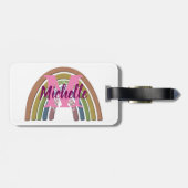 Regenbogen mit Imitaten Rustikale Papiertextur Ind Gepäckanhänger (Rückseite horizontal)