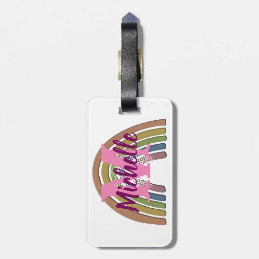 Regenbogen mit Imitaten Rustikale Papiertextur Ind Gepäckanhänger (Rückseite vertikal)