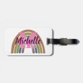 Regenbogen mit Imitaten Rustikale Papiertextur Ind Gepäckanhänger (Rückseite horizontal)