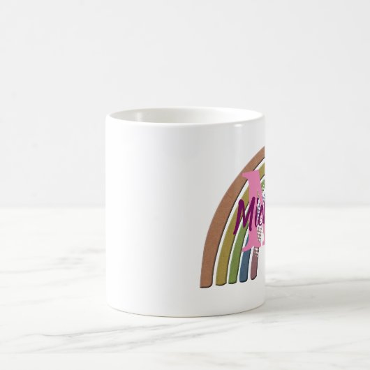 Regenbogen mit Imitaten Rustikale Papiertextur Ind Kaffeetasse (Mittel)