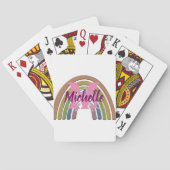 Regenbogen mit Imitaten Rustikale Papiertextur Ind Spielkarten (Rückseite)