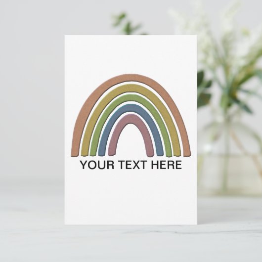 Regenbogen mit Imitaten Rustikale Papiertextur Karte (Stehend Vorderseite)