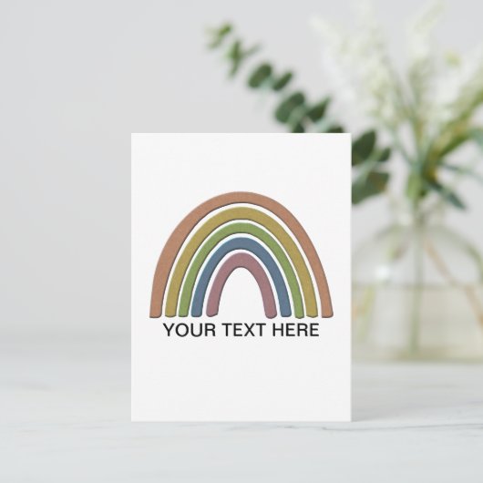 Regenbogen mit Imitaten Rustikale Papiertextur Postkarte (Stehend Vorderseite)