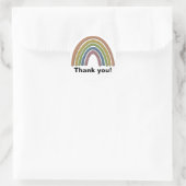 Regenbogen mit Imitaten Rustikale Papiertextur Runder Aufkleber (Tasche)