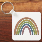 Regenbogen mit Imitaten Rustikale Papiertextur Schlüsselanhänger (Vorderseite)