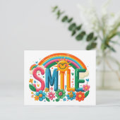 Regenbogen mit Lächeln Postkarte (Stehend Vorderseite)