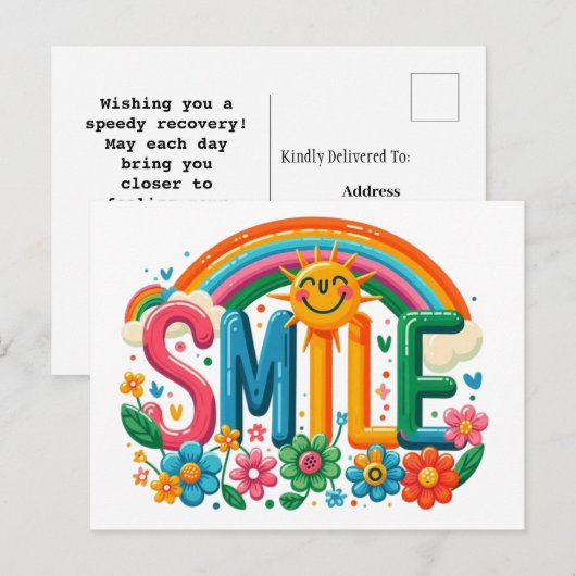 Regenbogen mit Lächeln Postkarte (Vorne/Hinten)