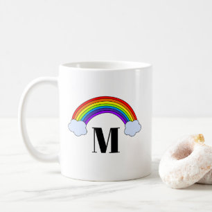 Regenbogen mit Monogramm-Initiale Kaffeetasse