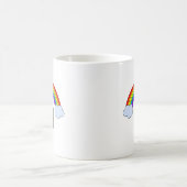 Regenbogen mit Monogramm-Initiale Kaffeetasse (Mittel)