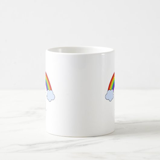 Regenbogen mit Monogramm-Initiale Kaffeetasse (Mittel)