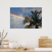 Regenbogen mit Palmenbaum Poster (Küche)