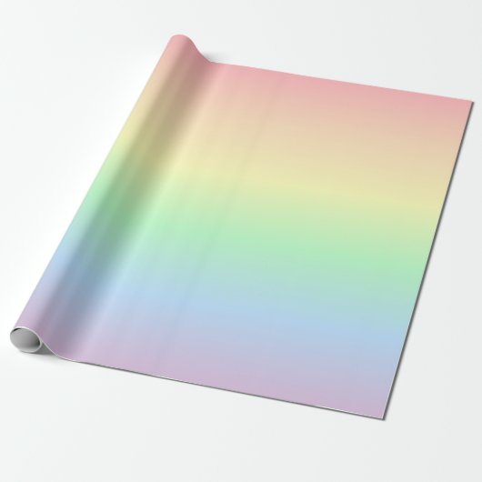 Regenbogen mit Pastellfarben Geschenkpapier (Ungerollt)