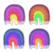 Regenbogen mit Perlen und Stiften Set Aufkleber (Vorderseite)