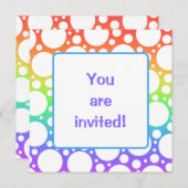Regenbogen mit Polka Dots Blank Einladung (Vorne/Hinten)