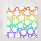 Regenbogen mit Polka Dots Blank Einladung (Rückseite)