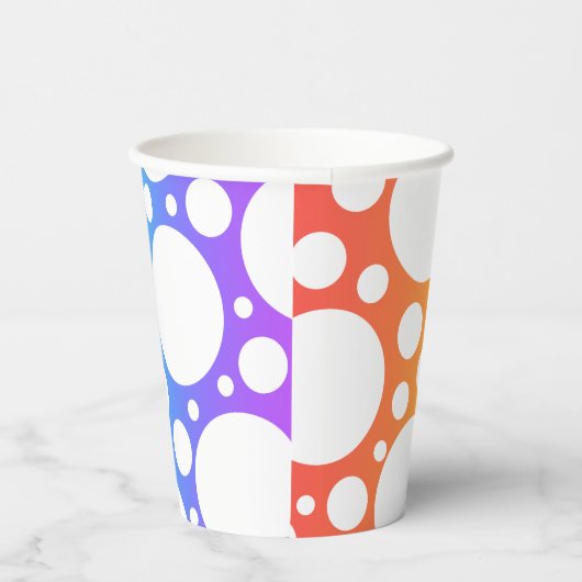 Regenbogen mit Polka Dots Pappbecher (Rechts)