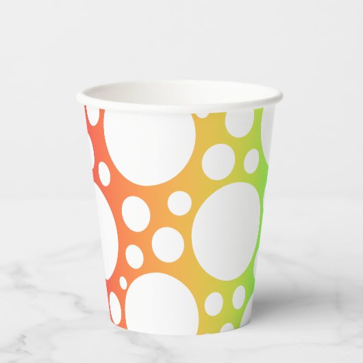 Regenbogen mit Polka Dots Pappbecher (Vorderseite)