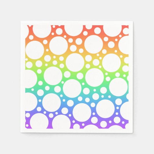 Regenbogen mit Polka Dots Party Napkins Serviette (Vorderseite)